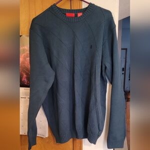 Izod Men's Teal Crewneck Sweater
